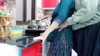 Teacher fucking near cuckold in the kitchen