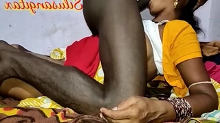With fuzzy pussy fucking with husband in the village