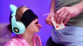 Surprised in panties is involved in role play games