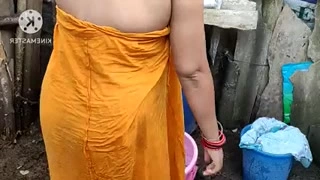 Sexual with boobs at the bathroom