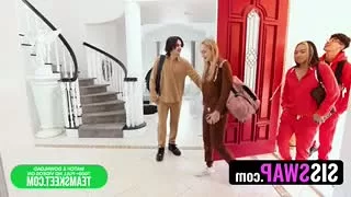 Asian stepsister fucking in both holes