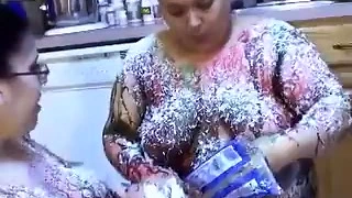 South american bbw in the kitchen