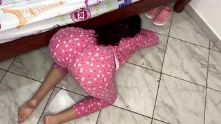 Beautiful has step family sex on the bed