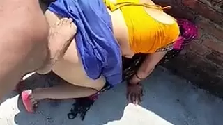 Wife pissing in the village