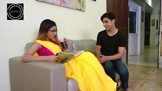 South asian teacher on the couch