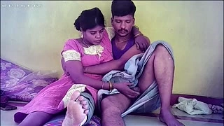 Housewife kissing in the village