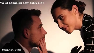 In tight lingerie receives cunnilingus in the office