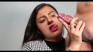 Nude aunty receiving cumshot
