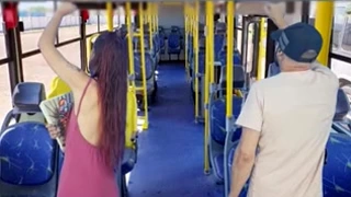 Student fucking with stranger on the bus