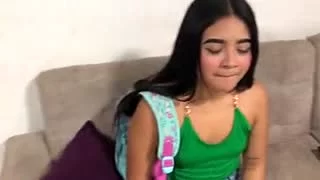 South american with tiny tits at home