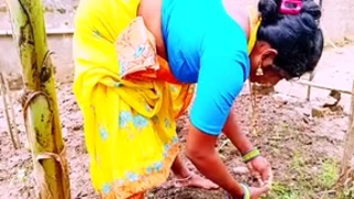 Telugu in saree has sex with owner