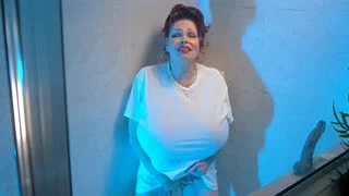 Milf with massive tits in the shower