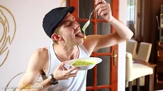 European with piercing giving rimjob