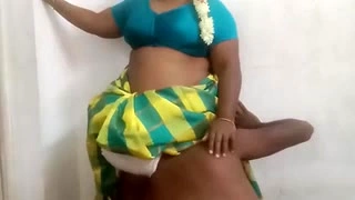 Tamil in saree in the house