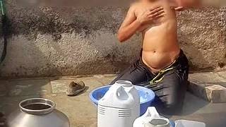 Naked gal in the village