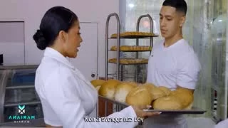 Latina milf does deep throating