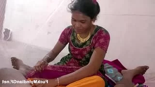 Horny student giving handjob