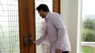European housewife in high-heels