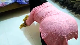 Aunt puts hand under dress on the bed
