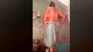 Naked aunty in dress