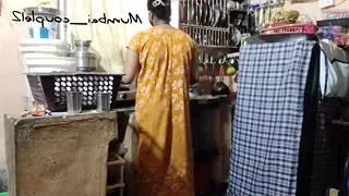 Sexual deep kissing in the kitchen