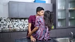 Hindu girlfriend in the kitchen