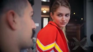 Blonde jerking big cock in POV