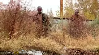 Fighting in fishnet spanking