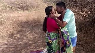 Marathi in saree on the nature