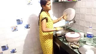 Indian girl in the kitchen